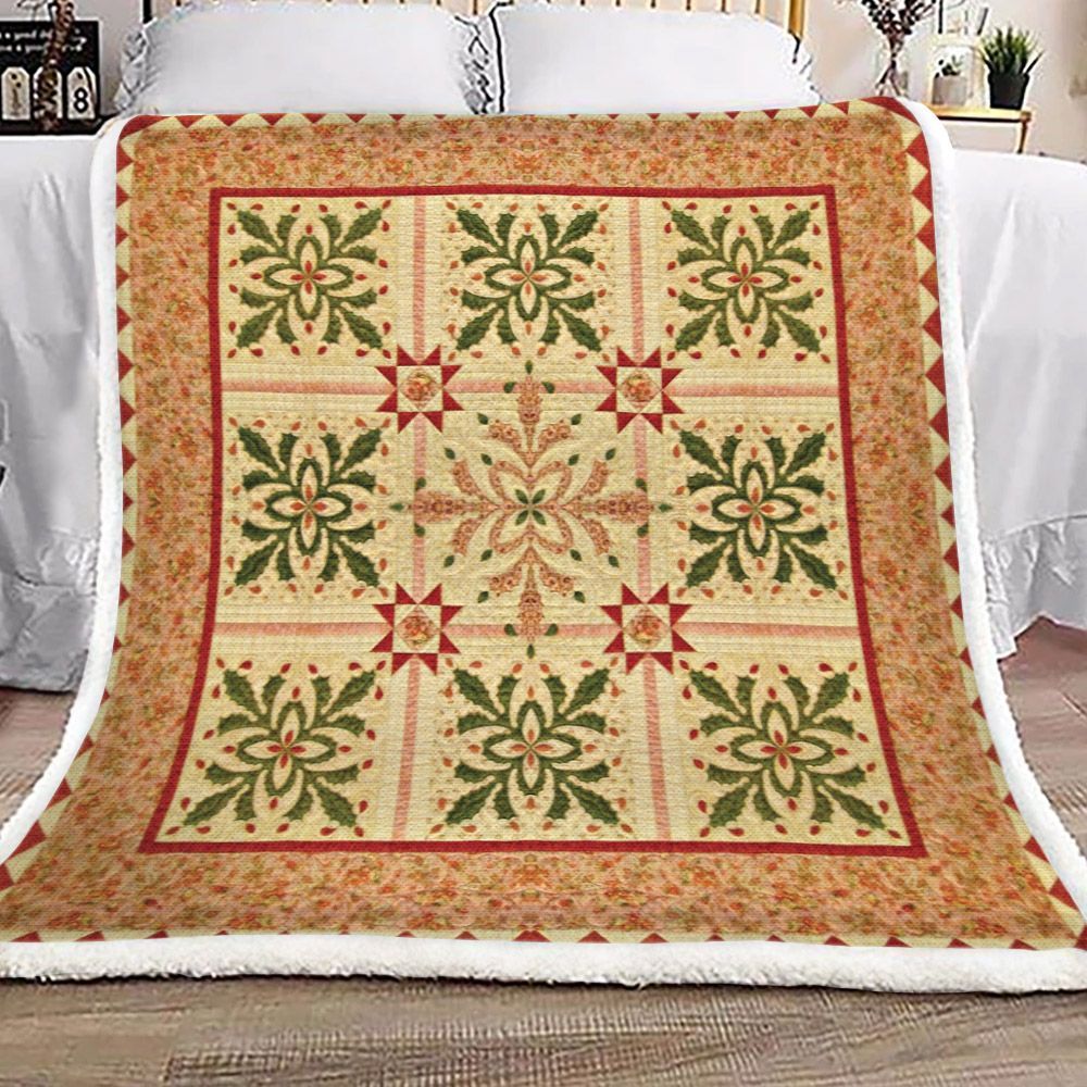 Christmas Cactus Sherpa Fleece Blanket