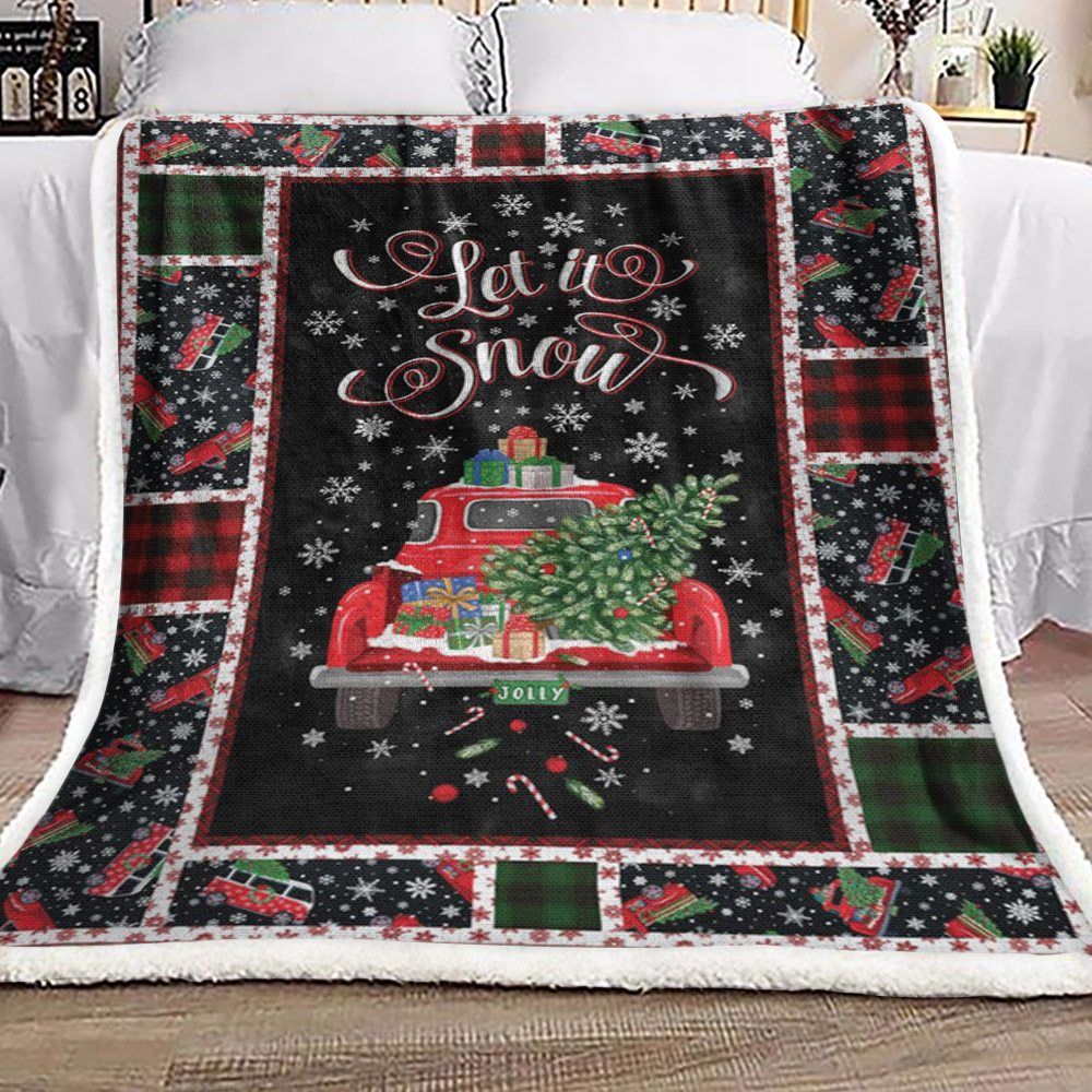 Christmas Car Sherpa Fleece Blanket