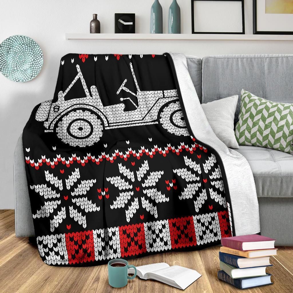 Christmas Car Sherpa Fleece Blanket
