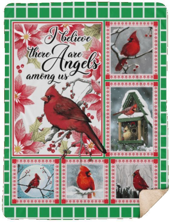 Christmas Cardinal Sherpa Fleece Blanket