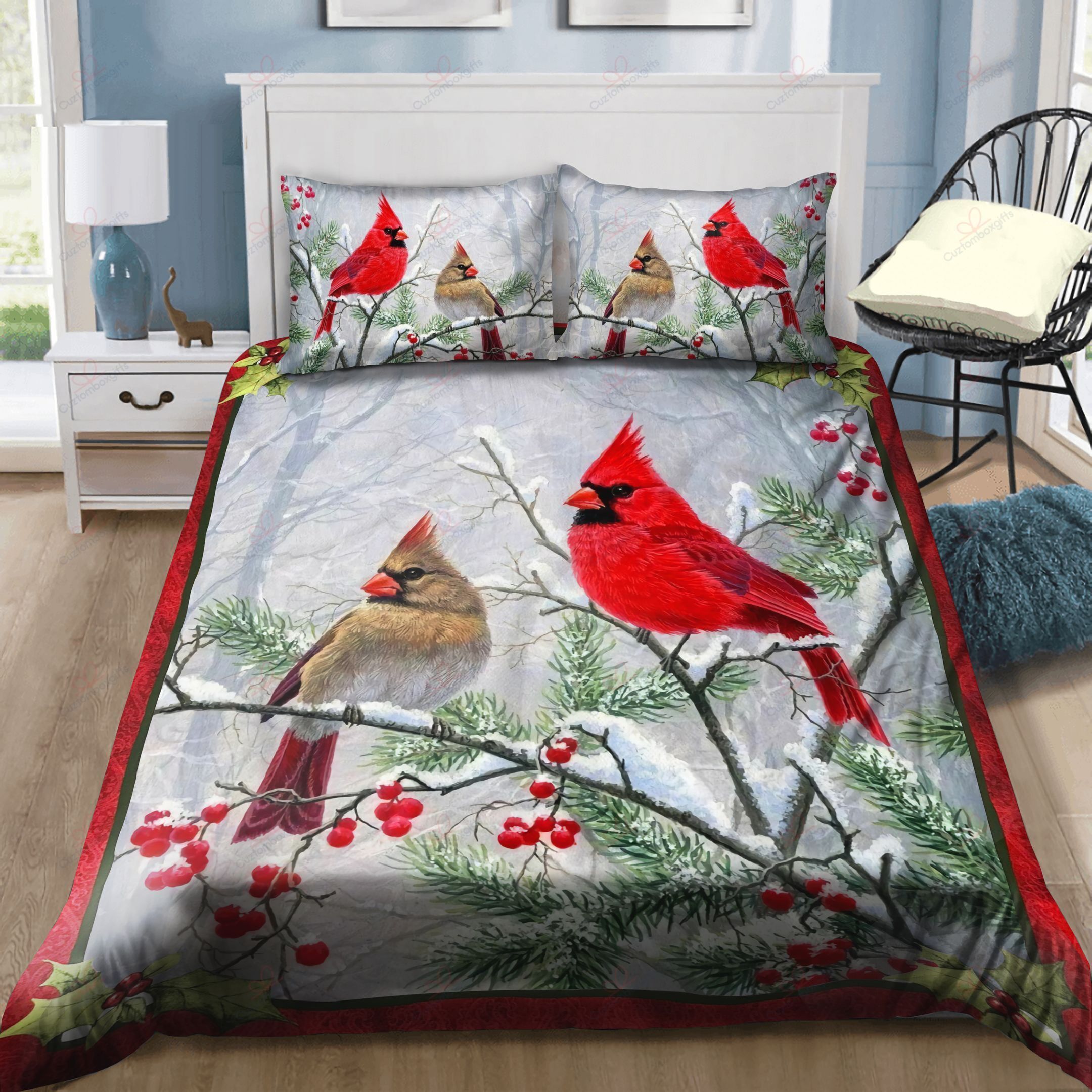 Christmas Cardinal Bedding Set