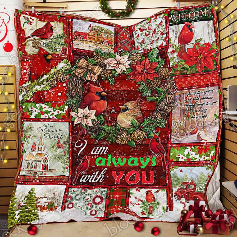 Christmas Cardinals CL14100125MDQ Quilt Blanket