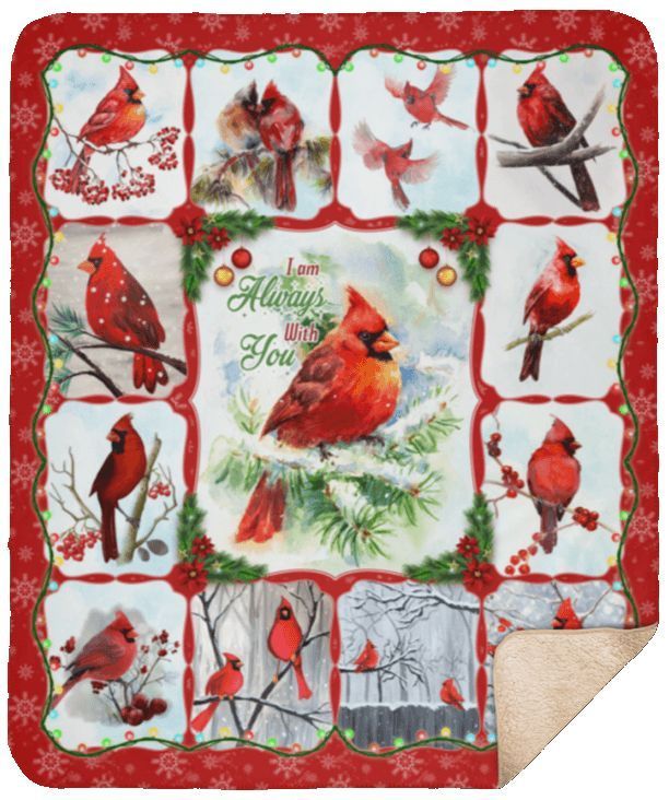 Christmas Cardinals Sherpa Fleece Blanket