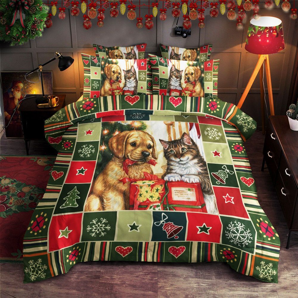 Christmas Cat And Dog Bedding Set