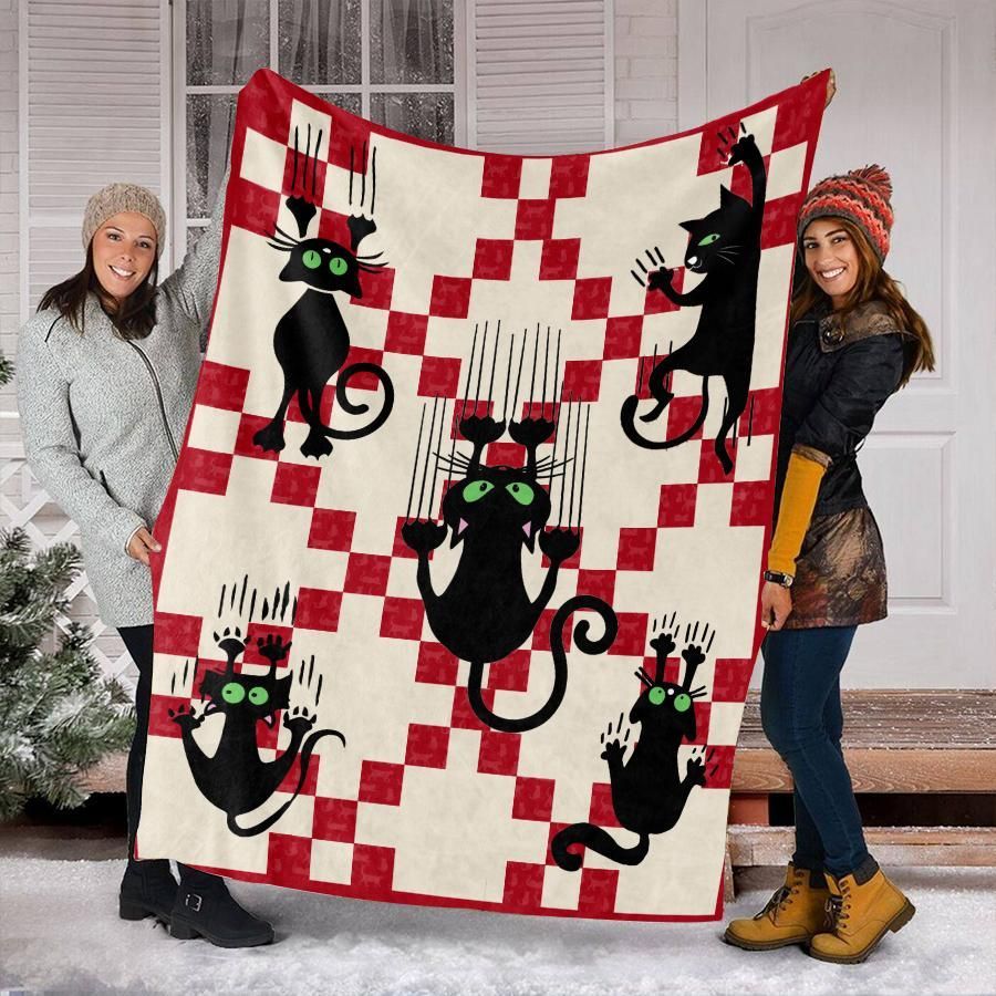 Christmas Cat Sherpa Fleece Blanket