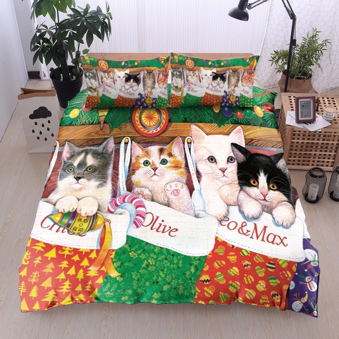 Christmas Cat Bedding Set