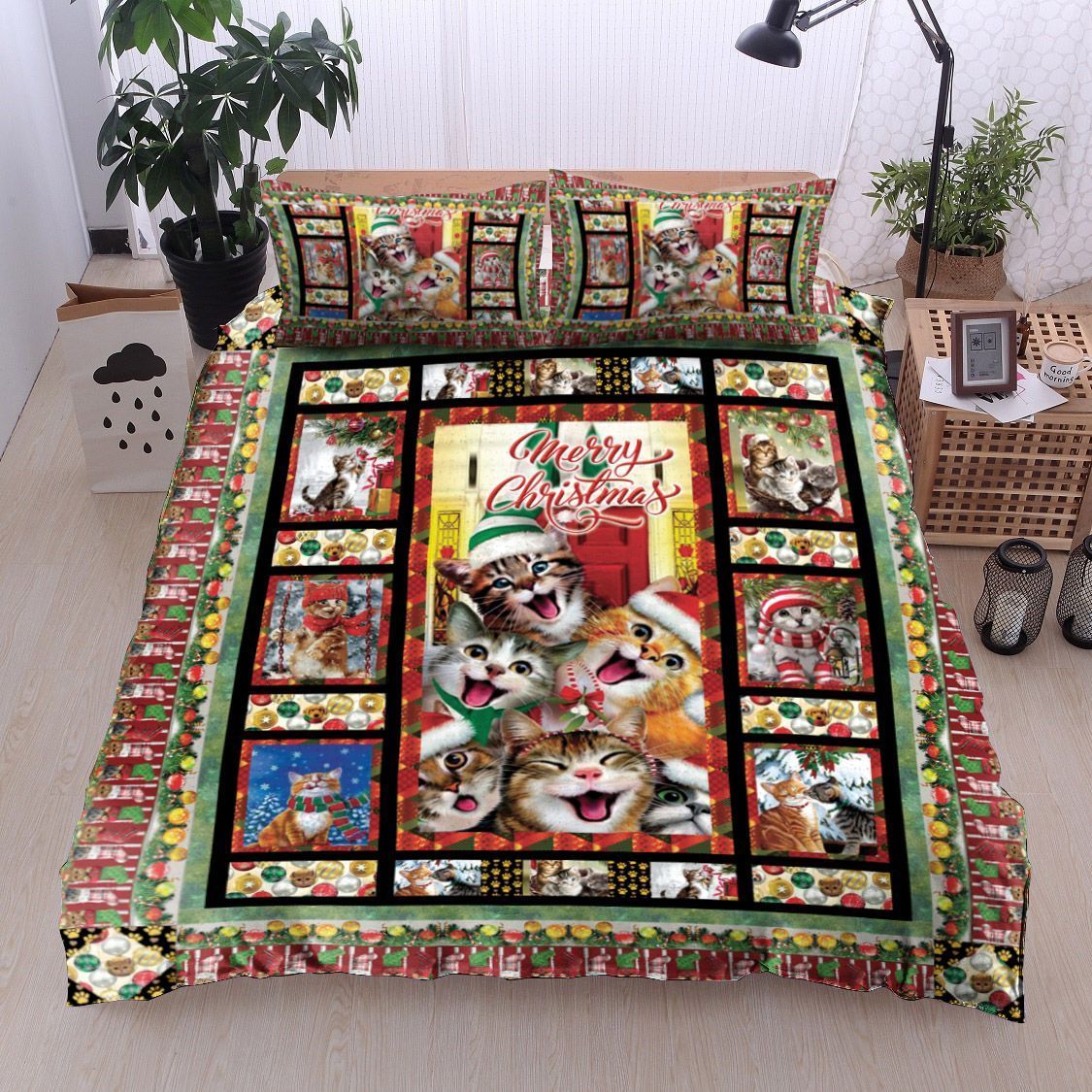 Christmas Cats Bedding Set