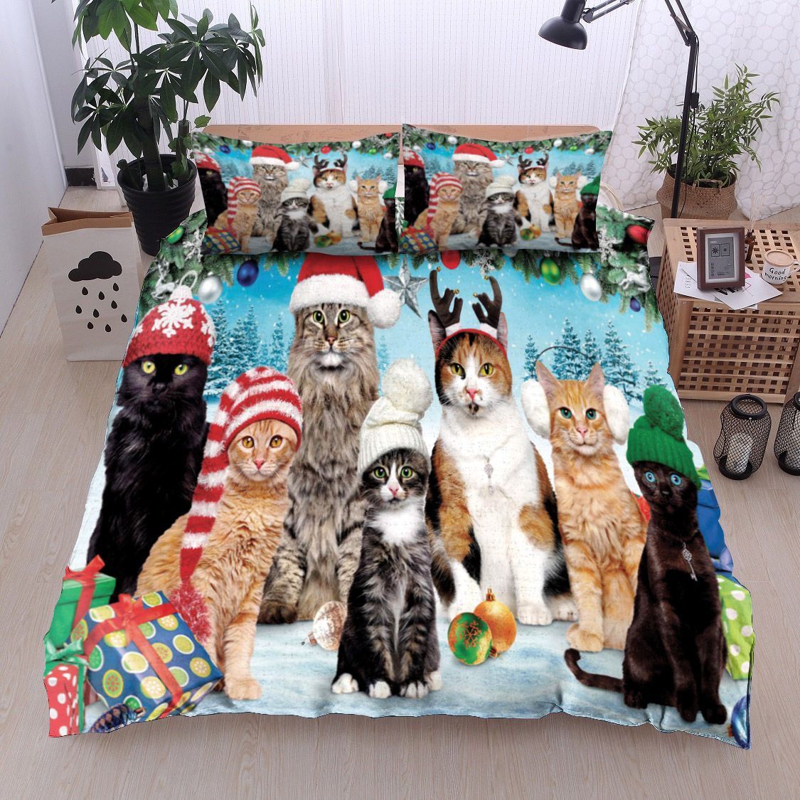 Christmas Cats Bedding Set