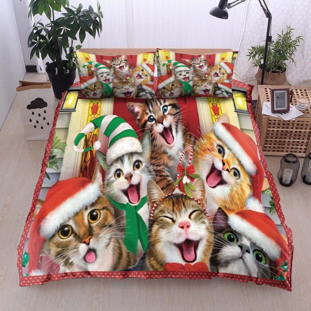 Christmas Cats Bedding Set