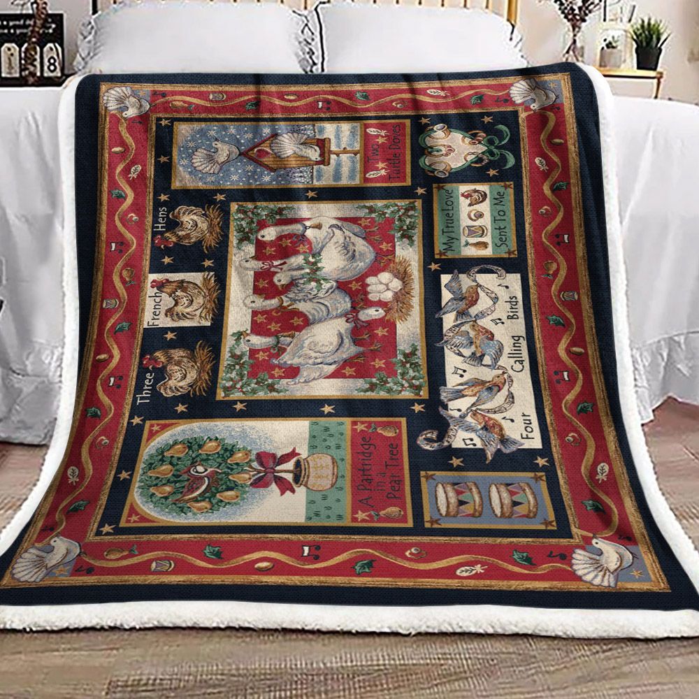Christmas Chicken Sherpa Fleece Blanket