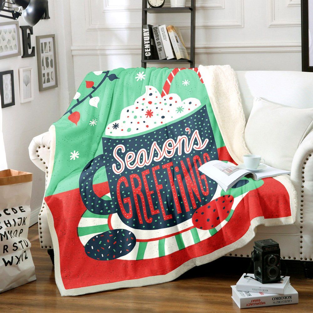 Christmas Cocoa Sherpa Fleece Blanket