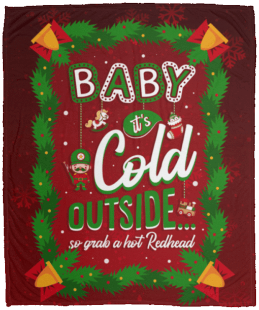 Christmas Cold Outside Sherpa Fleece Blanket