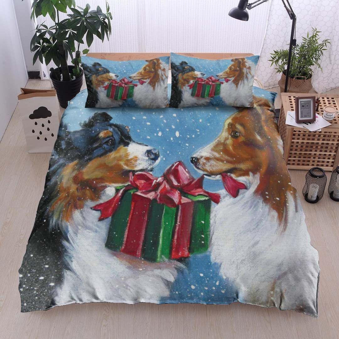 Christmas Collie Bedding Set