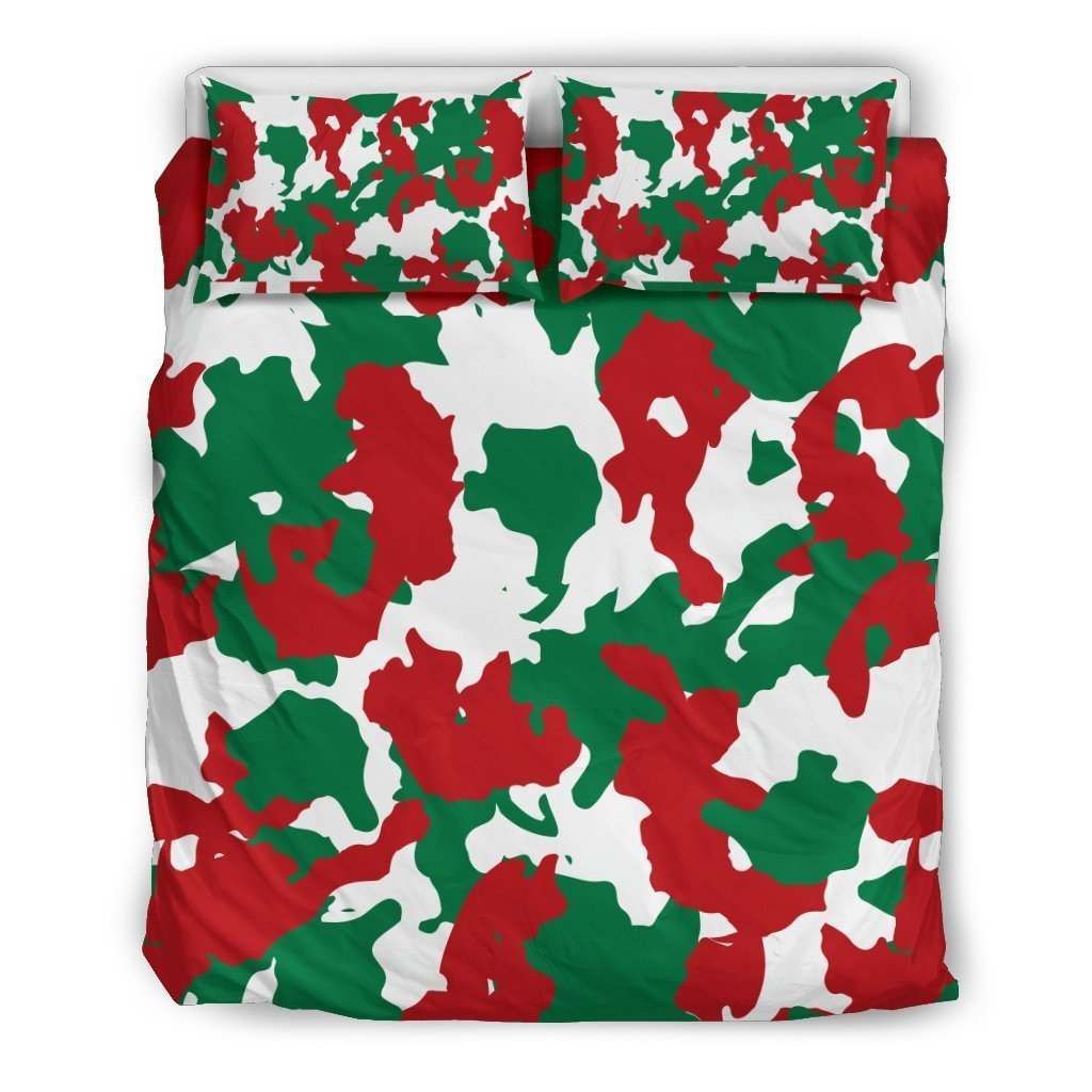 Christmas Color Camo Print Bedding Set