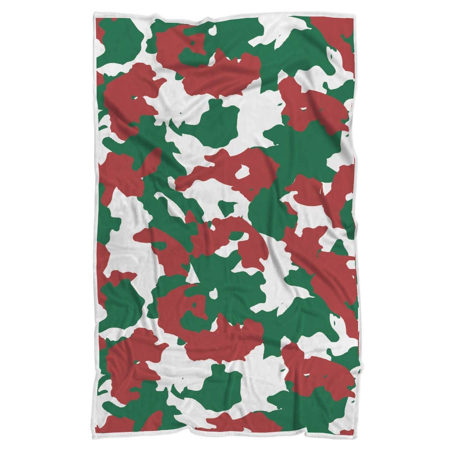 Christmas Color Camo Print Sherpa Fleece Blanket