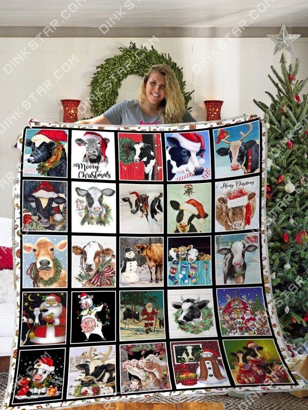 Christmas Cow Sherpa Fleece Blanket