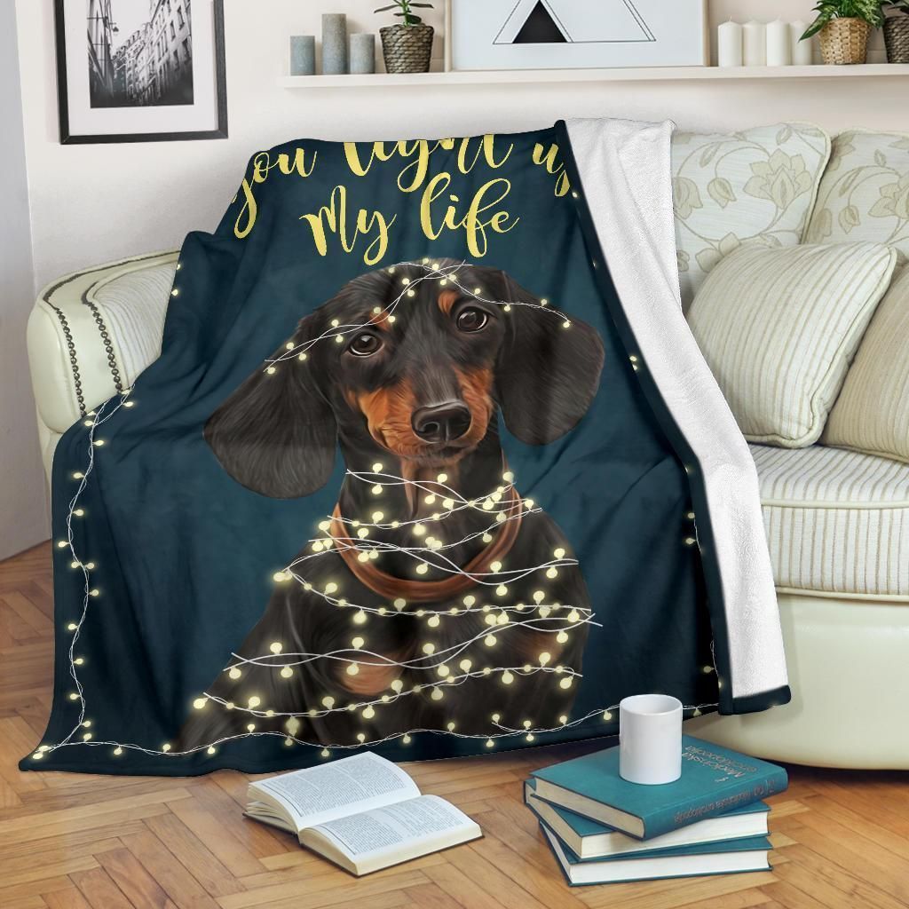 Christmas Dachshund Sherpa Fleece Blanket
