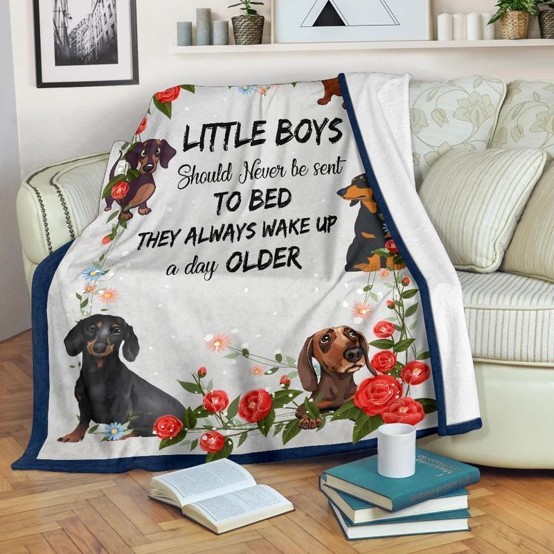 Christmas Dachshund Sherpa Fleece Blanket