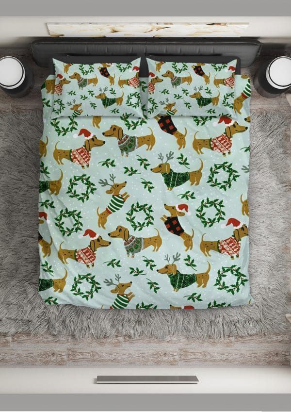 Christmas Dachshund Bedding Set