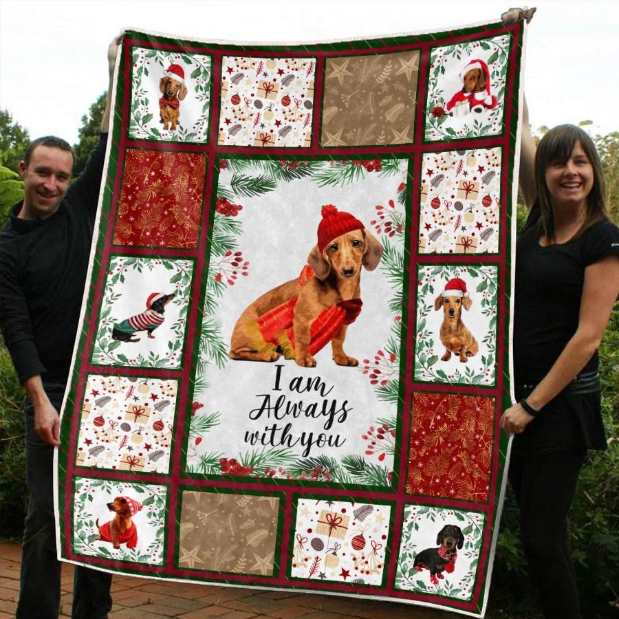 Christmas Dachshund Sherpa Fleece Blanket