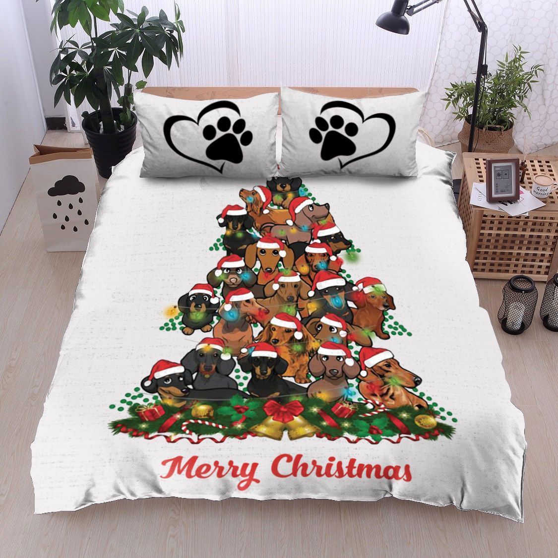 Christmas Dachshund Bedding Set