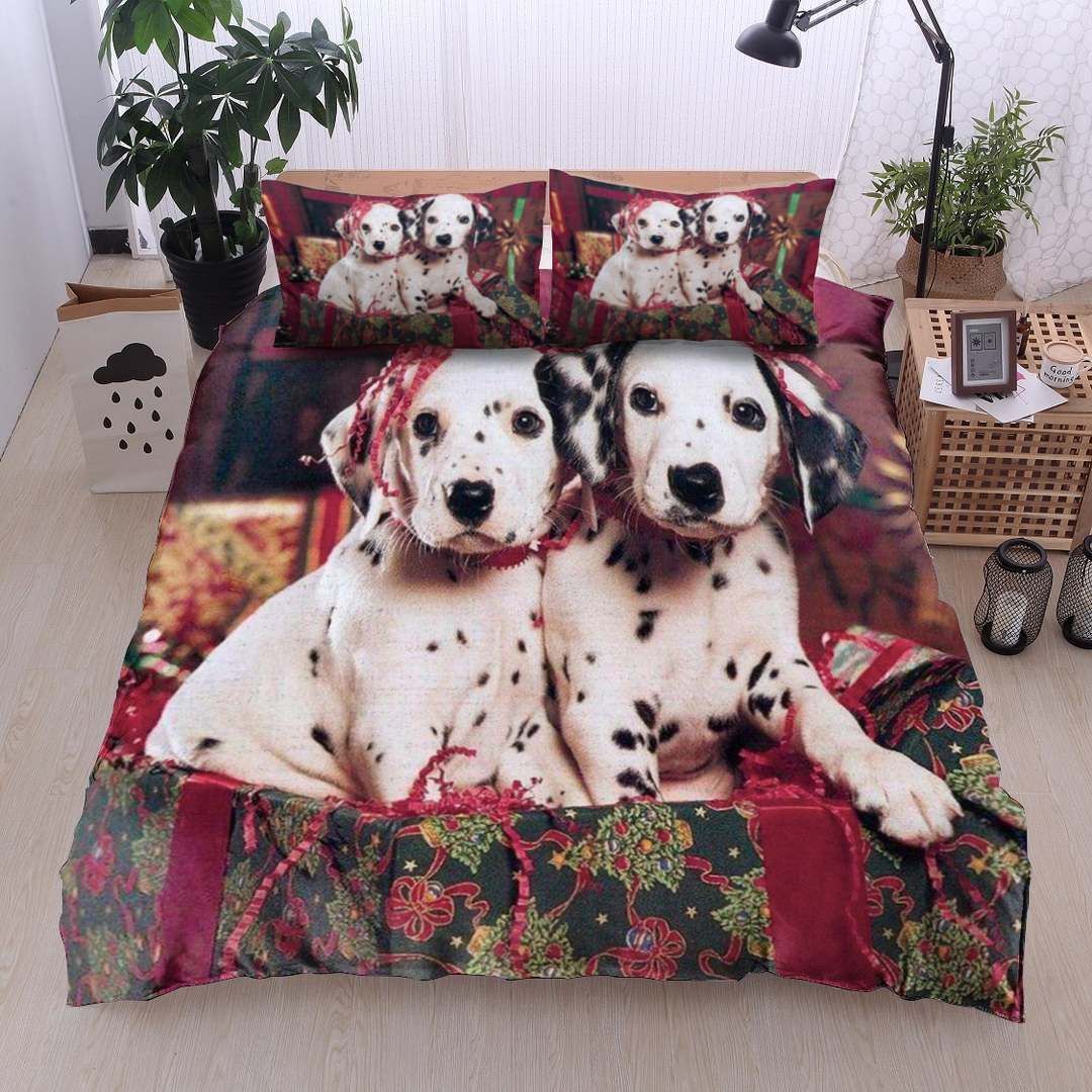 Christmas Dalmatian Puppy Bedding Set