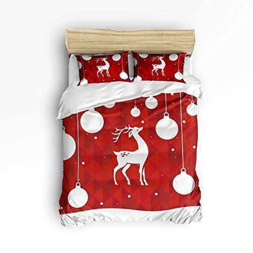 Christmas Deer And Ornament Bedding Set
