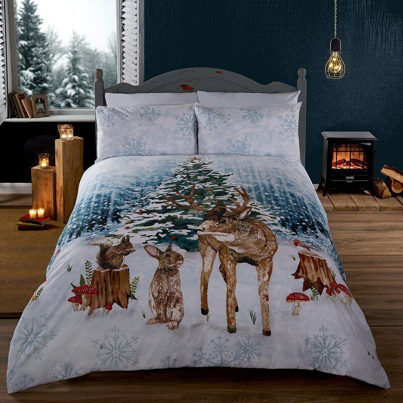 Christmas Deer And Rabbit Bedding Set