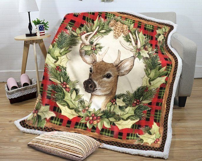 Christmas Deer Fleece Blanket