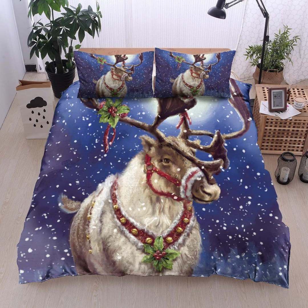 Christmas Deer Moon Bedding Set