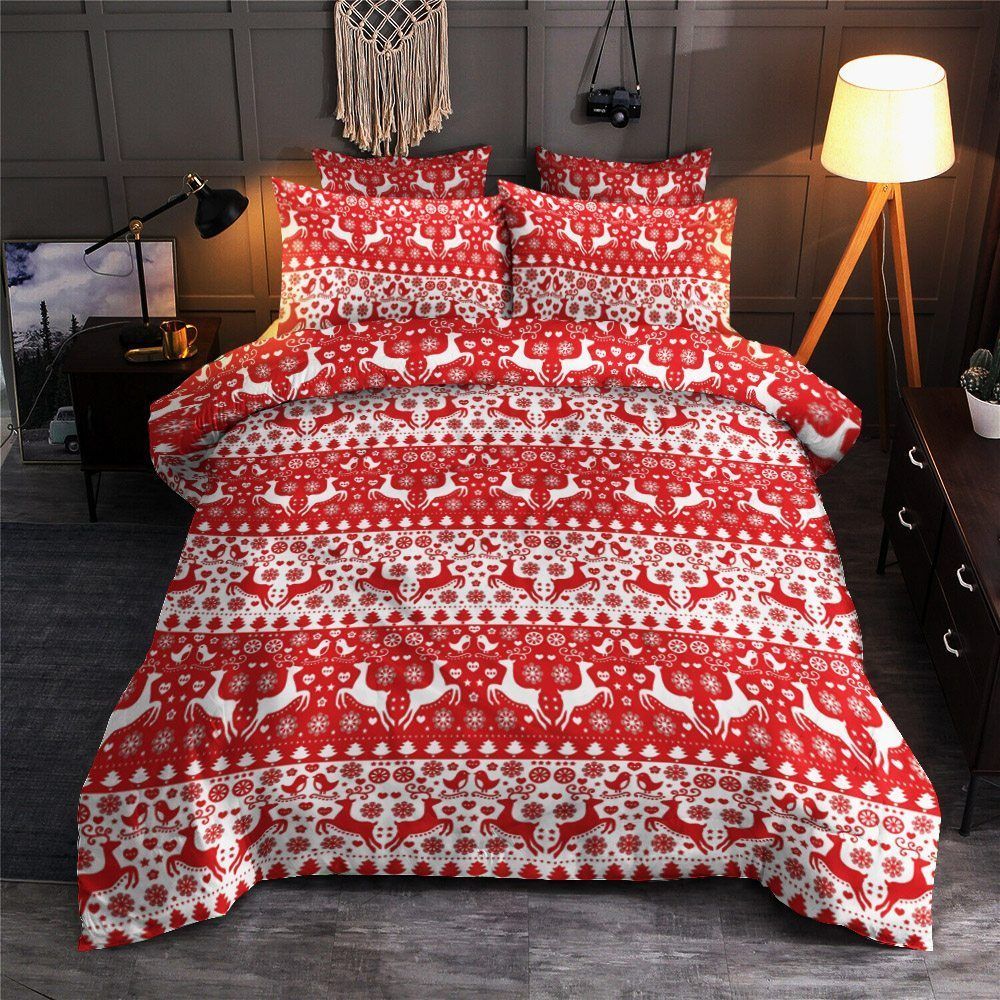 Christmas Deer Pattern Bedding Set
