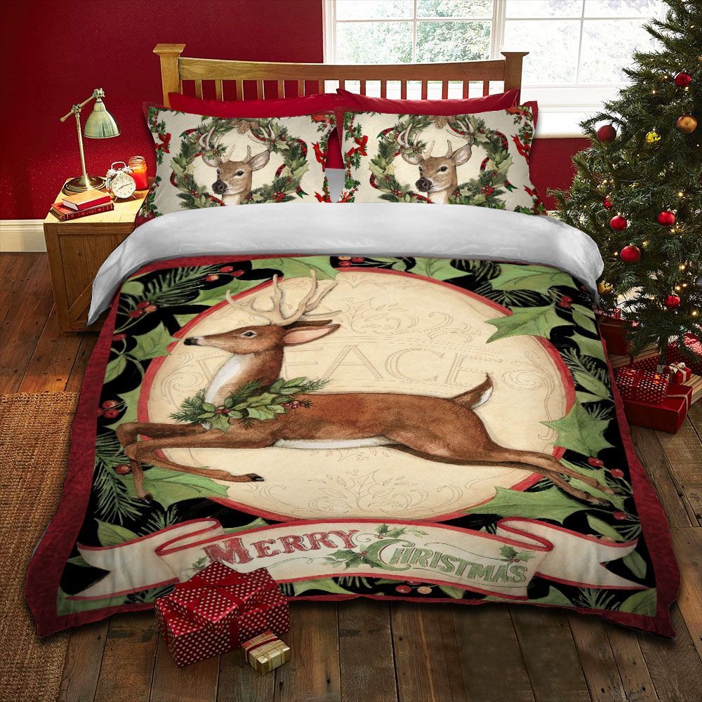 Christmas Deer Wreath PTT181110 Bedding Set