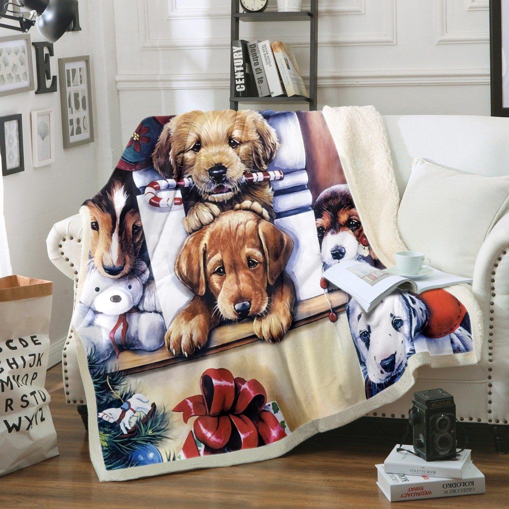 Christmas Dog Sherpa Fleece