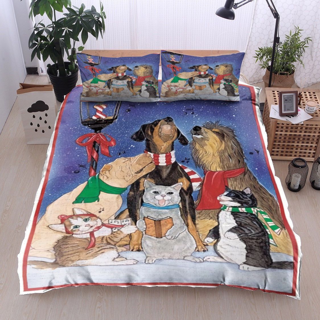 Christmas Dog And Cat Bedding Set