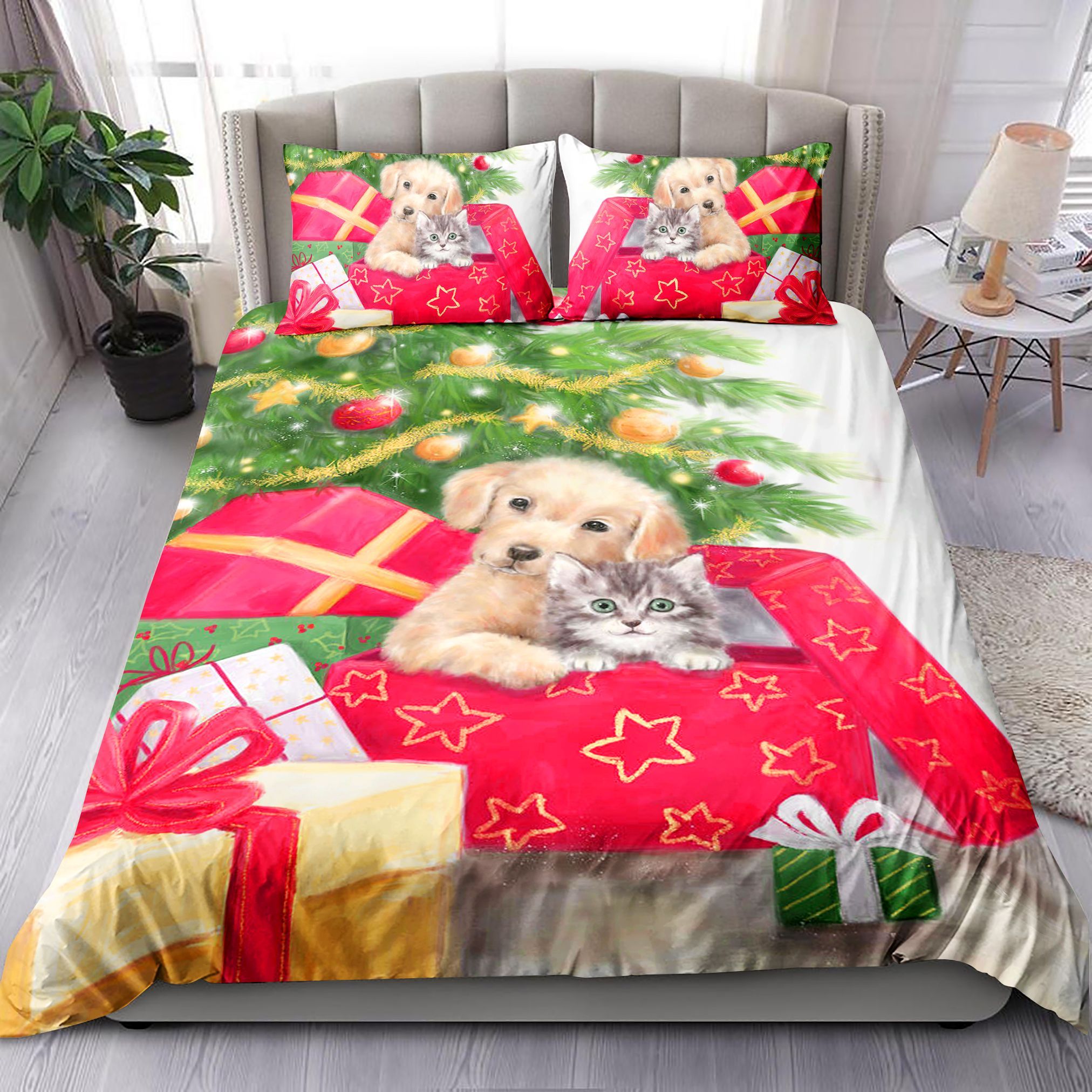 Christmas Dog And Cat Bedding Set