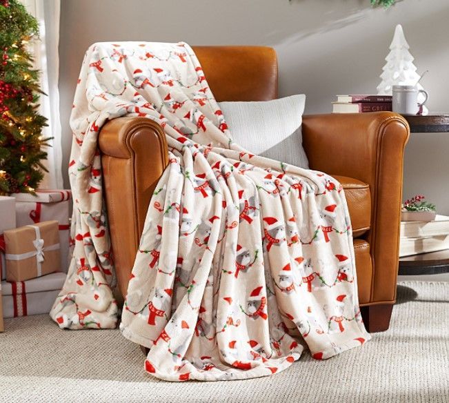 Christmas Dog Sherpa Fleece Blanket