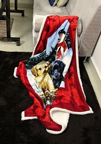 Christmas Dog Sherpa Blanket