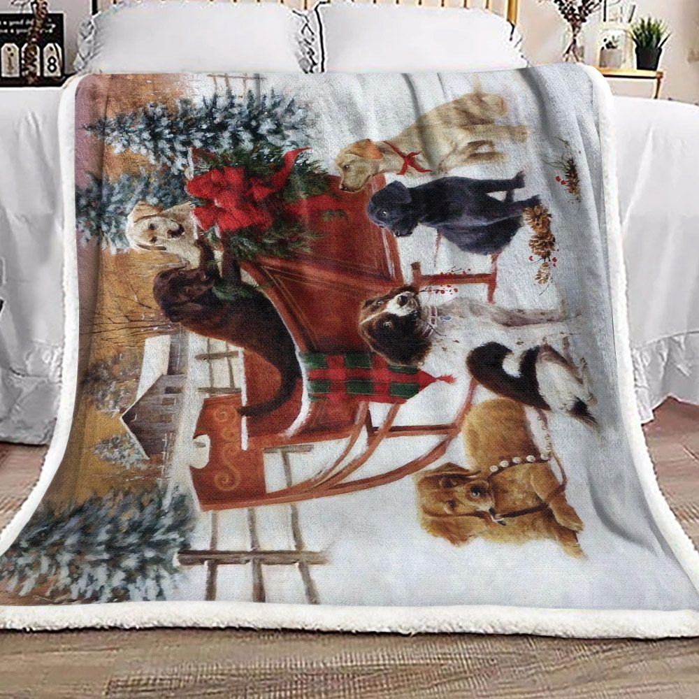 Christmas Dog Sherpa Fleece Blanket