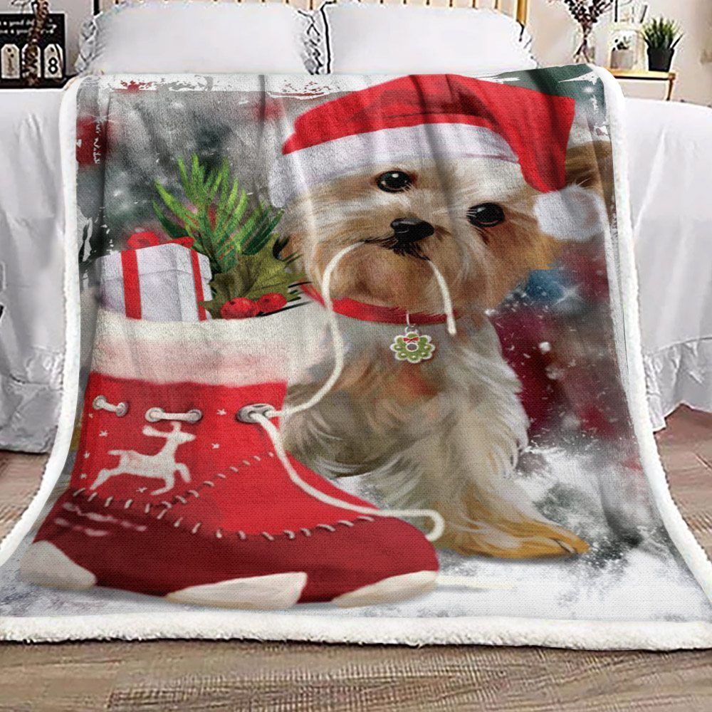 Christmas Dog Love Sherpa Fleece Blanket