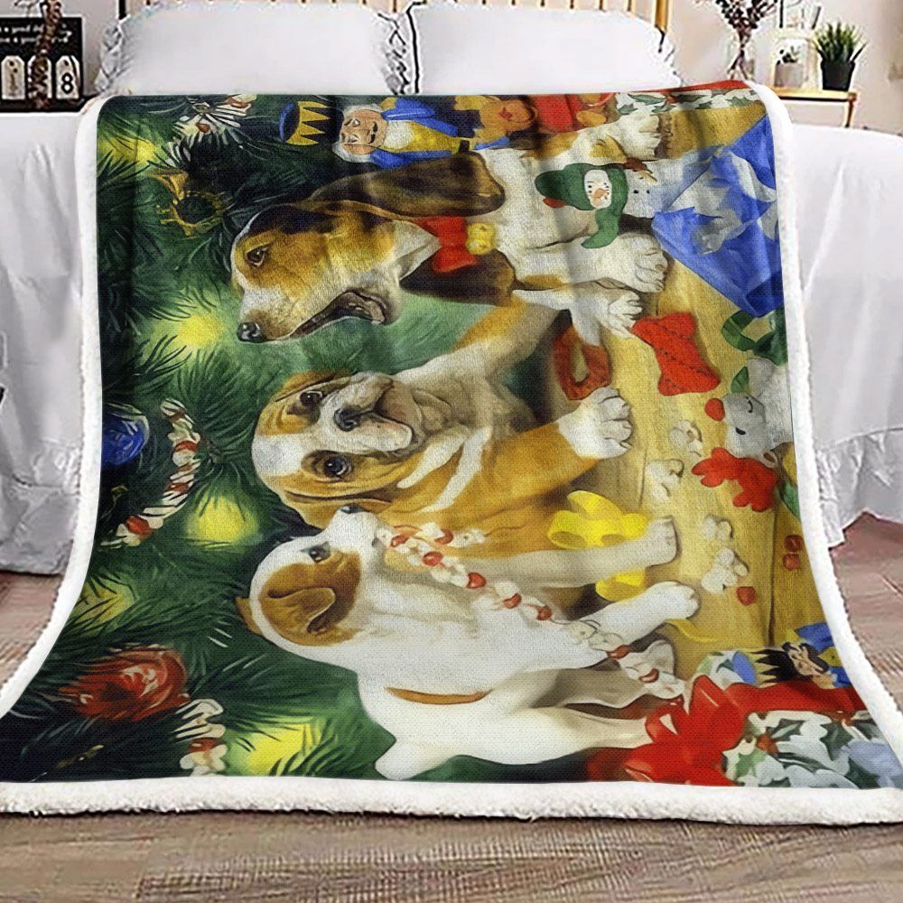 Christmas Dog Sherpa Fleece Blanket