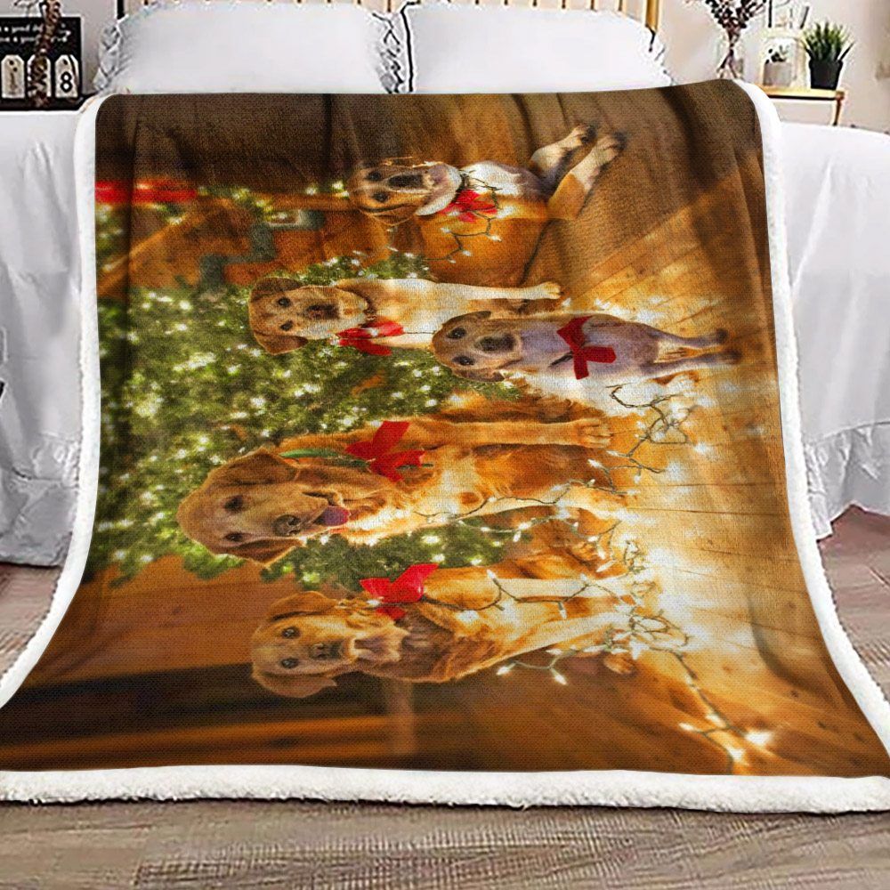Christmas Dog Sherpa Fleece Blanket