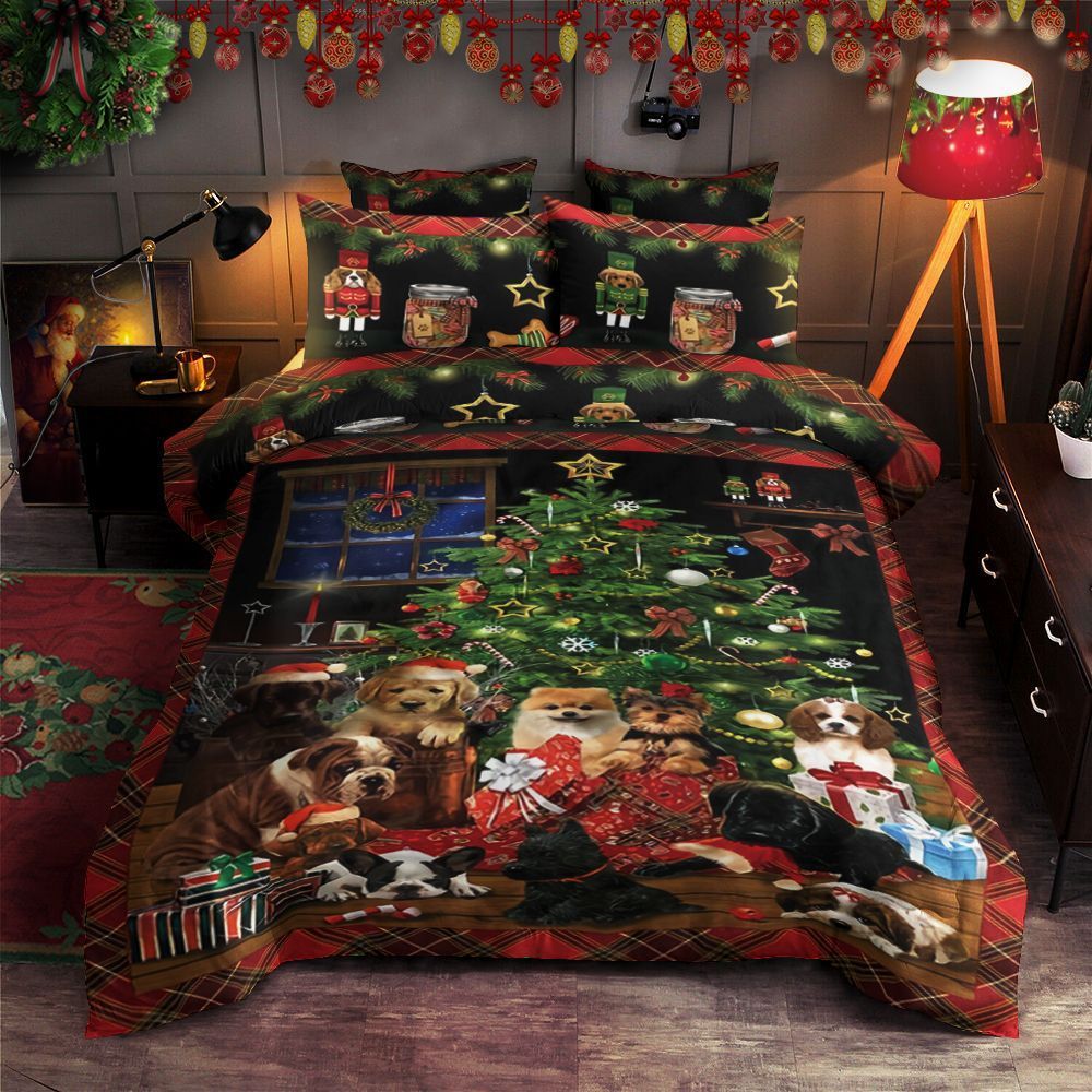 Christmas Dog Tree Bedding Set