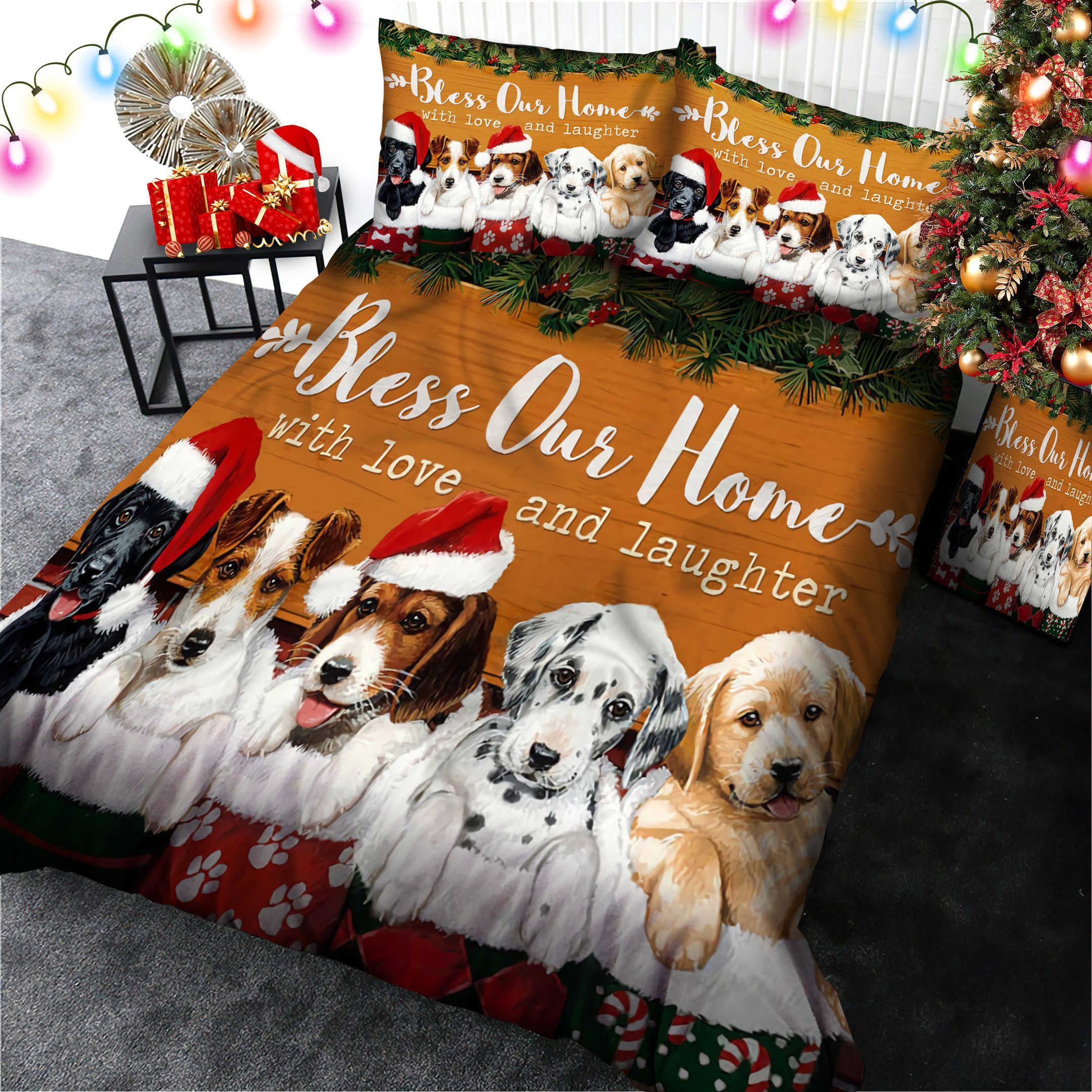 Christmas Dogs Bedding Set