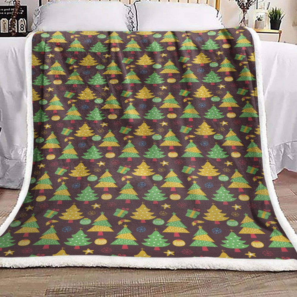 Christmas Doodle Sherpa Fleece Blanket