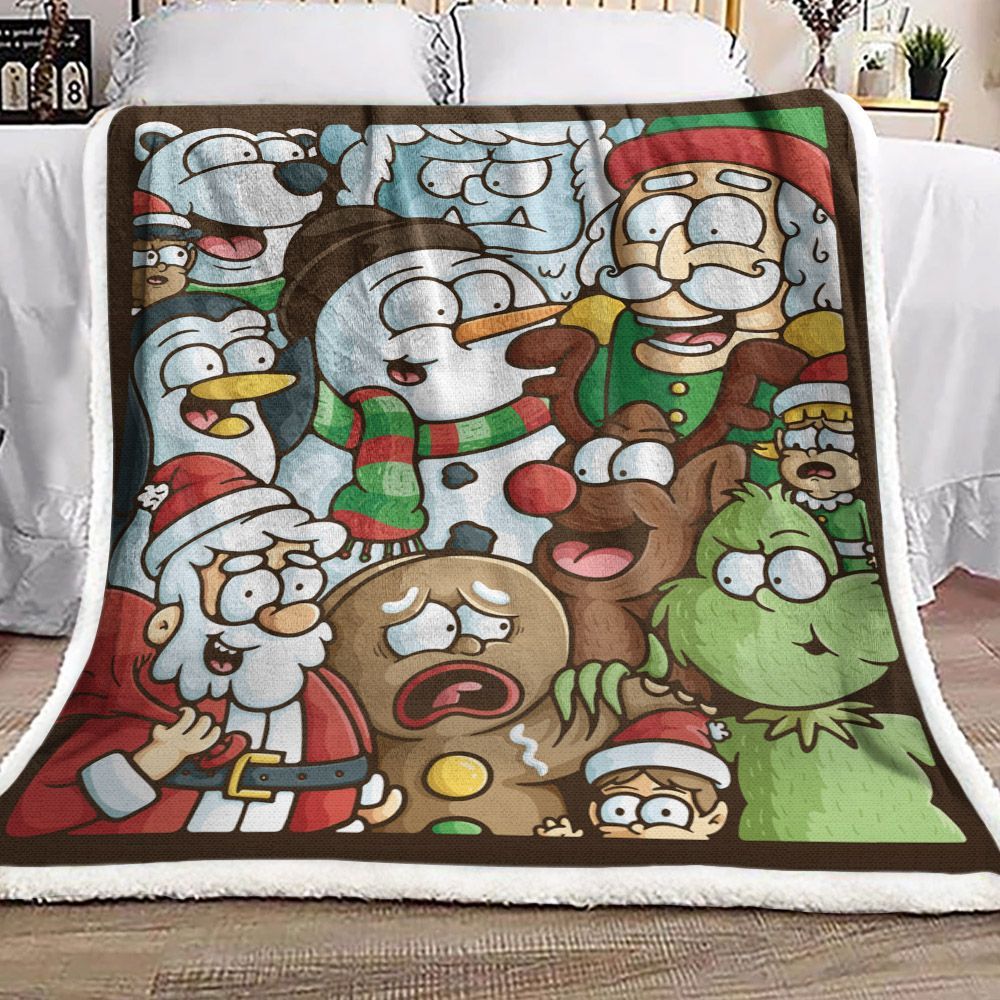 Christmas Doodle Sherpa Fleece Blanket