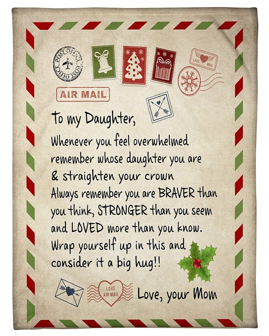 Christmas Envelope Mom To Daughter Loved More Than You Know Fleece Blanket Fleece Blanket