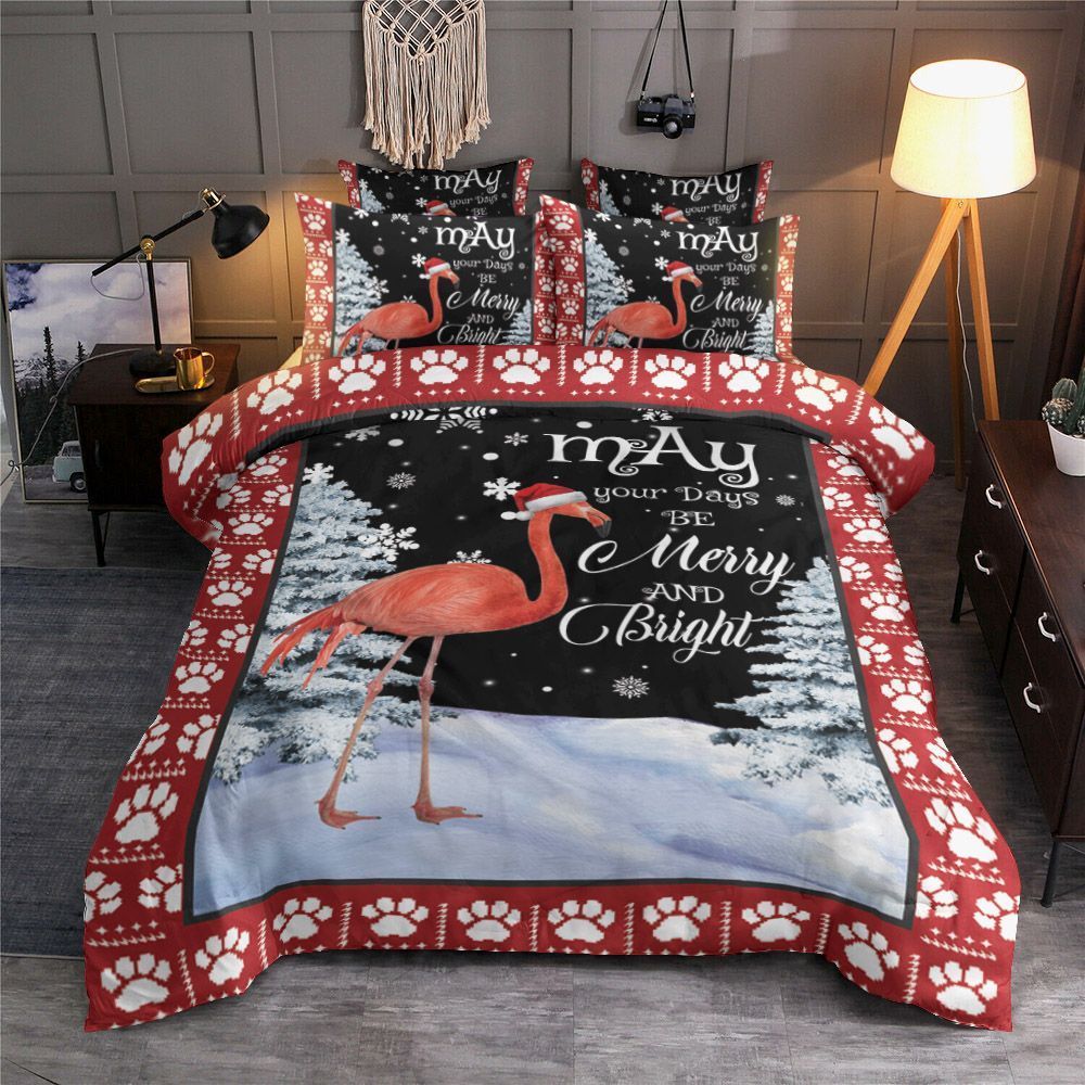 Christmas Flamingo Bedding Set
