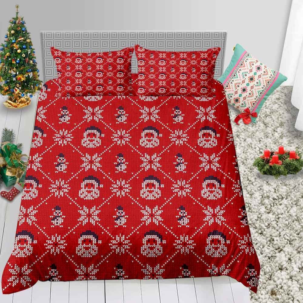 Christmas Funny Head Santa Bedding Set