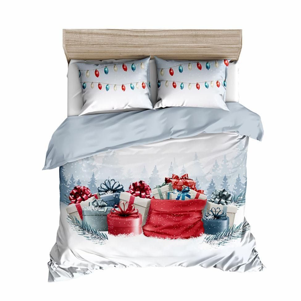 Christmas Gift Boxes King Snow 3D Bedding Set