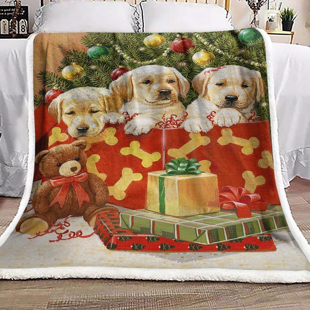 Christmas Gift Golden Sherpa Fleece Blanket